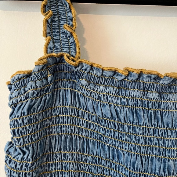 Denim Smocked Summer Top - Picture 3 of 7